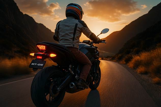 Pengendara motor di jalan